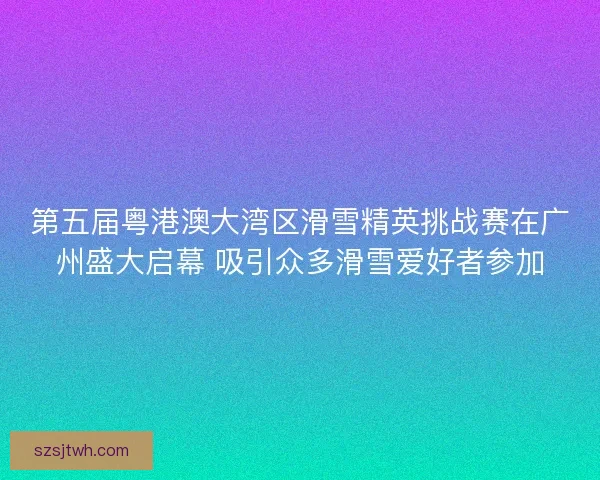 第五届粤港澳大湾区滑雪精英挑战赛在广州盛大启幕 吸引众多滑雪爱好者参加 第五届粤港澳大湾区滑雪精英挑战赛在广州盛大启幕 吸引众多滑雪爱好者参加